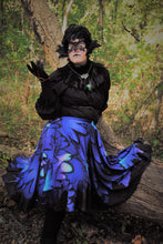 Raven Wings Midi Skirt with Pockets