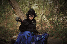 Raven Wings Midi Skirt with Pockets