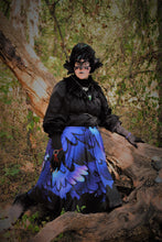 Raven Wings Midi Skirt with Pockets