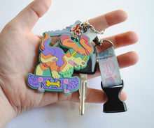 Skateboard Pup PVC Keychain