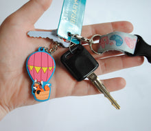 Hot Air Balloon Fox PVC Keychain