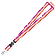 Lesbian Sparkle Pride Lanyard - 5 Stripe Version