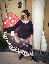 Ink & Honey Mushroom Midi Skirt with Pockets