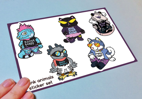 Punk Animals Sticker Sheet