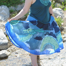 Sea Serpent Midi Skirt with Pockets